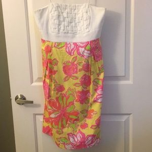 Lilly Pulitzer Woven Top Strapless Dress, Size 8.